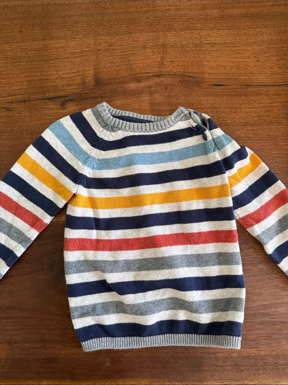 H&M Striped Knit Baby Sweater - Navy, Mustard, Light Blue, Gray